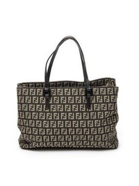 Fendi Smo le Pop Tote Bag Da Brown Beige Zucchino Canvas